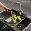 Vòi rửa chén nóng lạnh dây rút Inox 304 Malloca K103SS