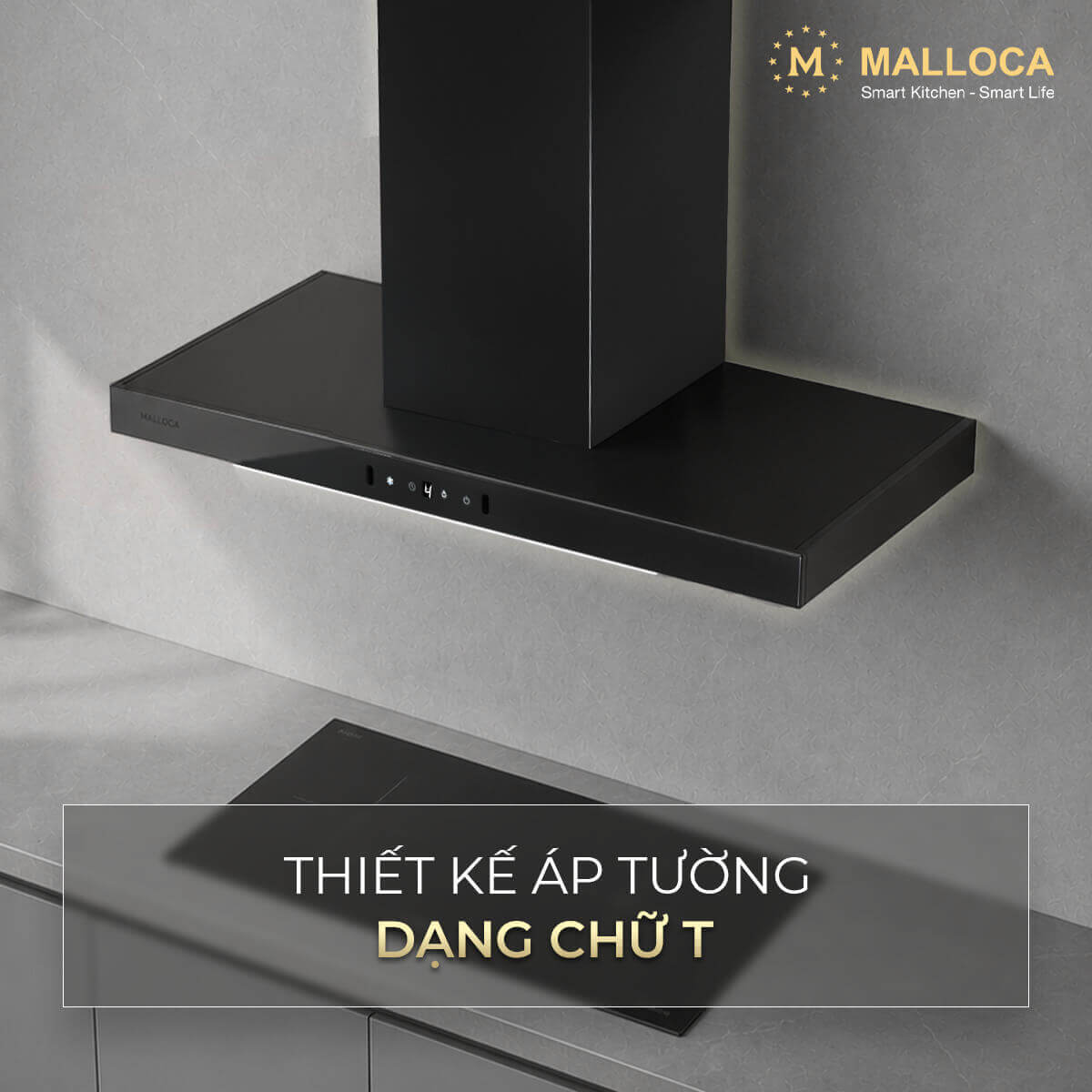 Máy hút mùi áp tường dạng chữ T Malloca SLIM MH9045TS - Ảnh 2