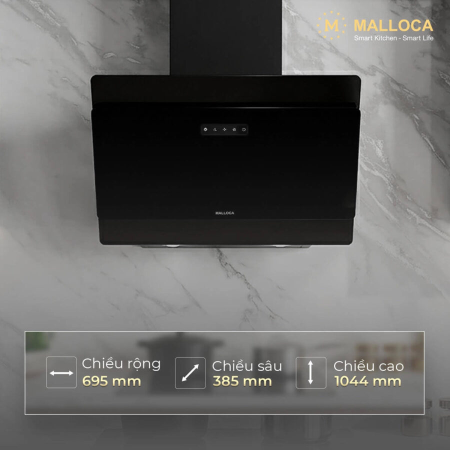 Máy hút mùi áp tường dạng nghiêng Malloca MC7086HS - Ảnh 3