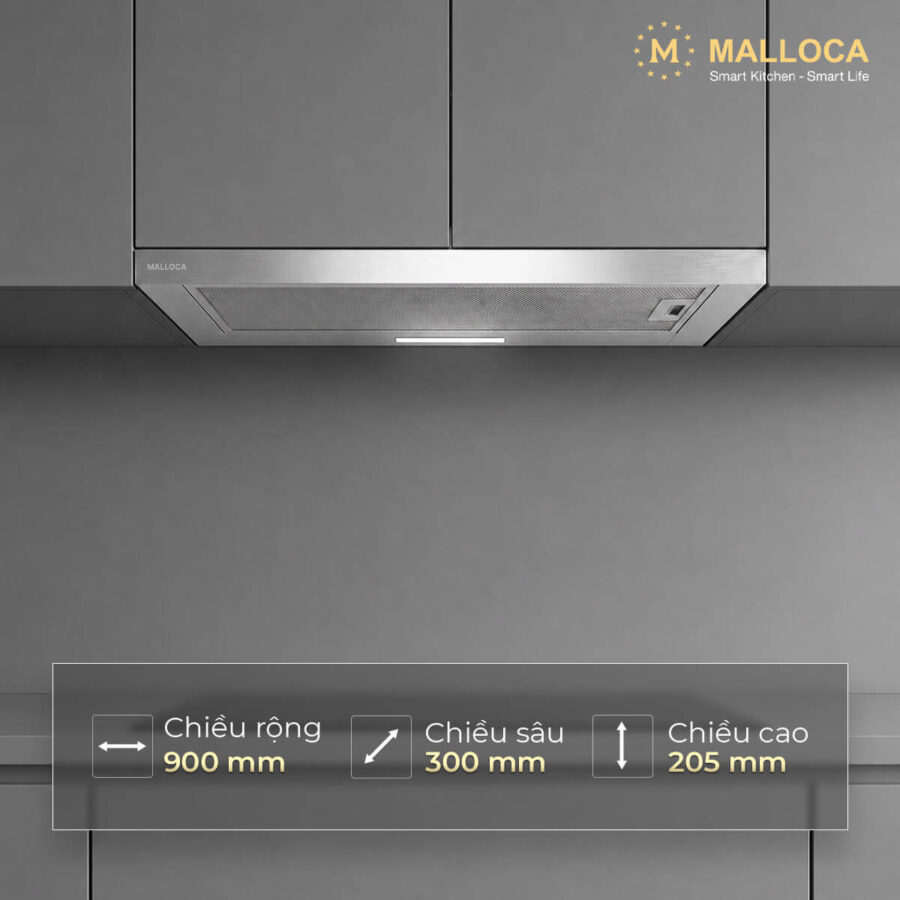 Máy hút mùi âm tủ dạng kéo Malloca MH90SMC