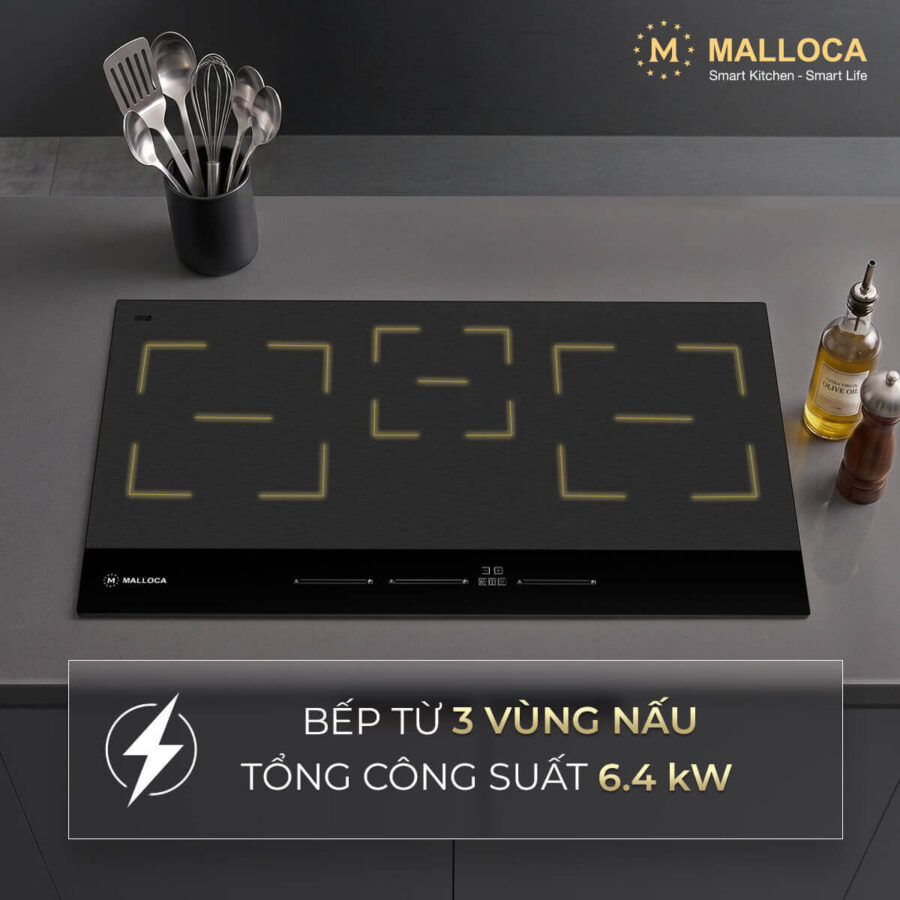 Bếp từ 3 vùng nấu Malloca SKYLUX MH803 - Ảnh 3