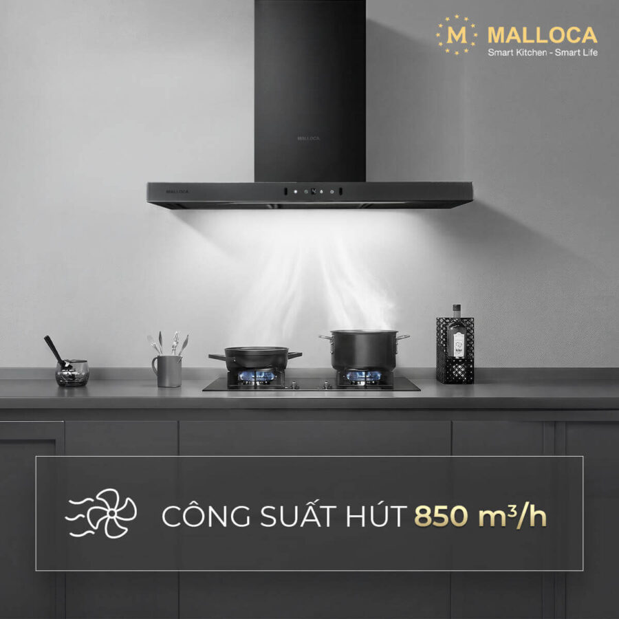 Máy hút mùi áp tường dạng chữ T Malloca SLIM MH9045TS - Ảnh 3
