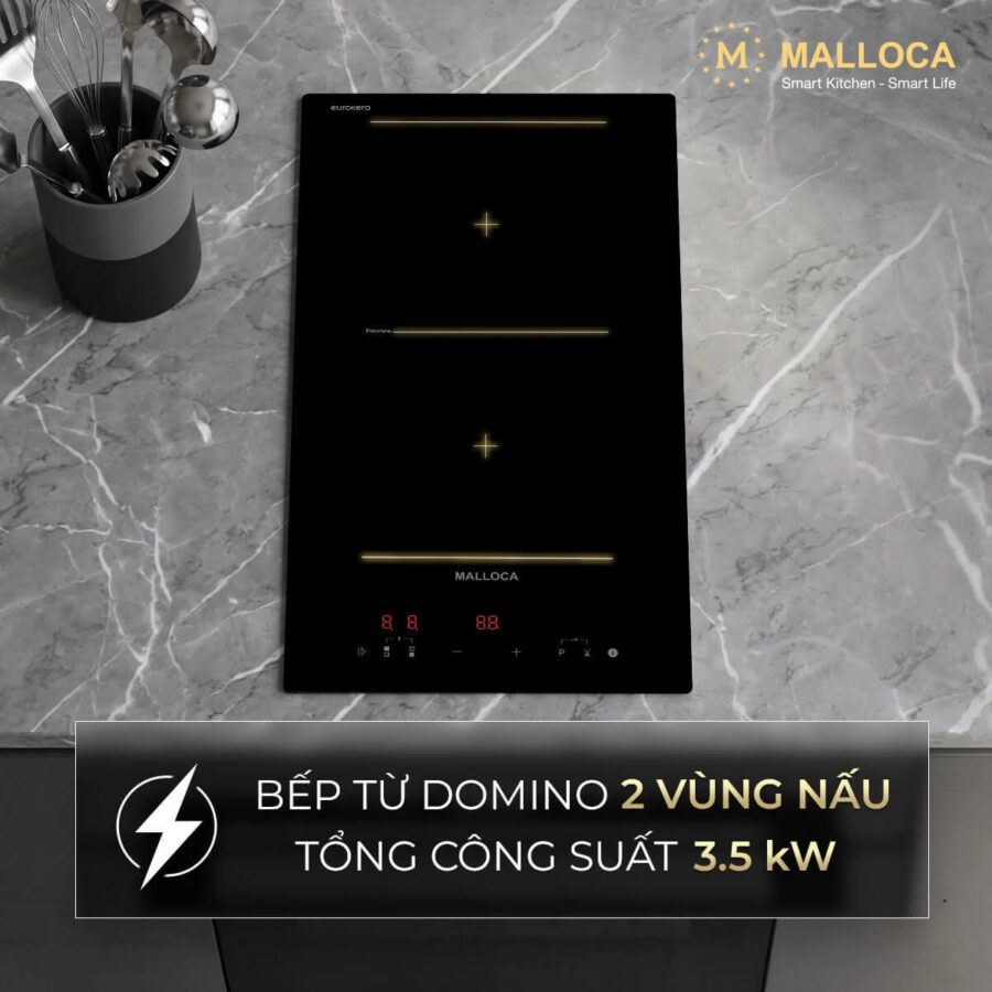 Bếp từ domino 2 vùng nấu Malloca MDI302FZ - Ảnh 3