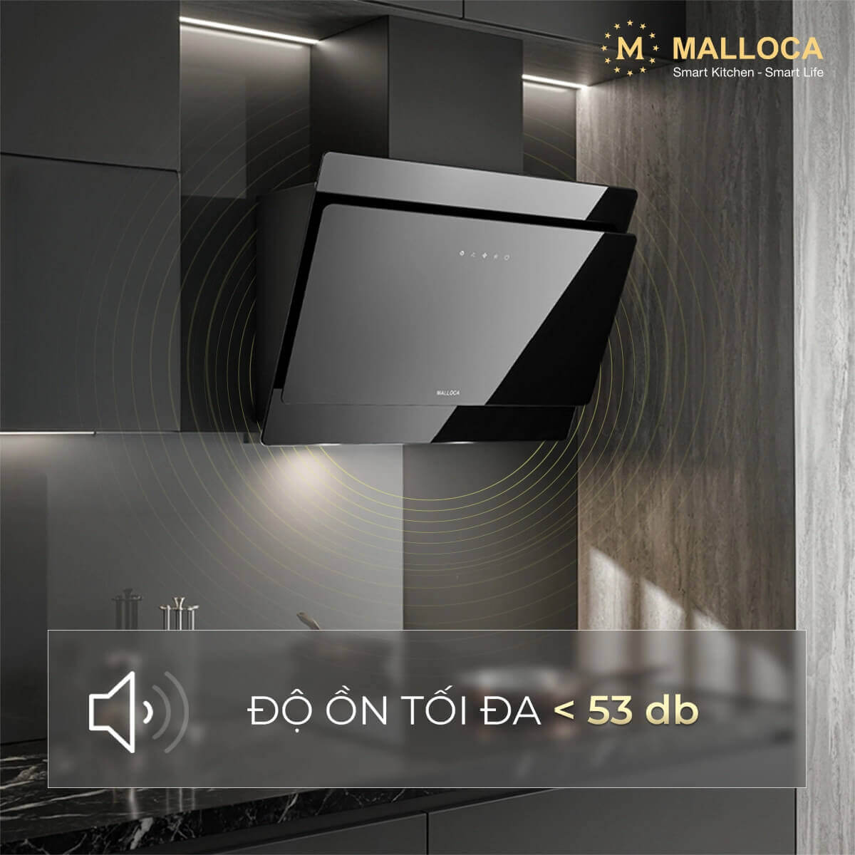 Máy hút mùi áp tường dạng nghiêng Malloca MC7086HS - Ảnh 5