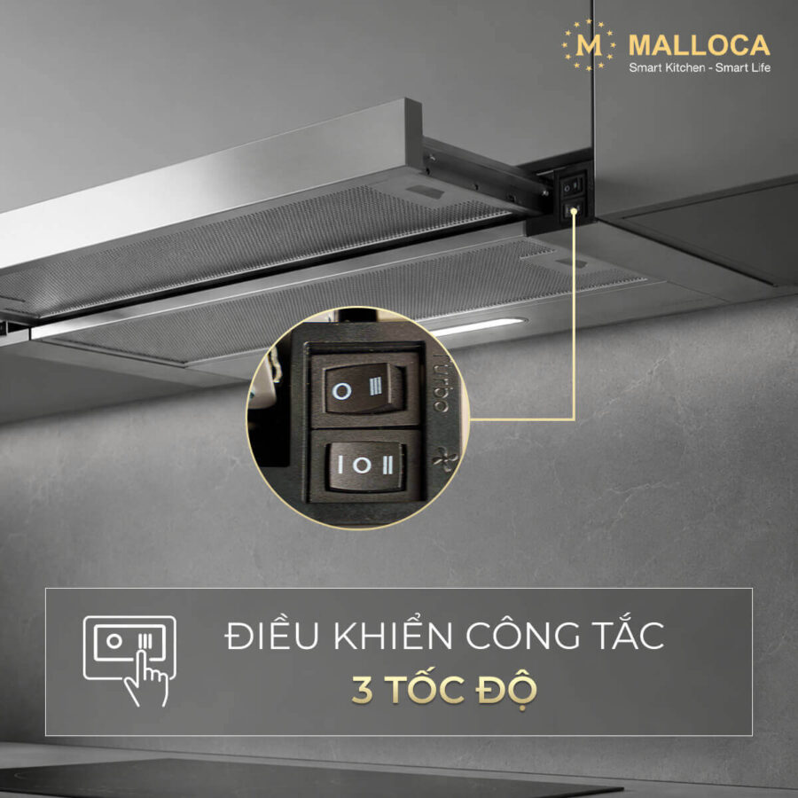 Máy hút mùi âm tủ dạng kéo Malloca MH70SMC - Ảnh 5