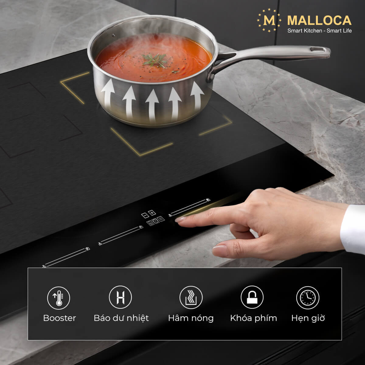 Bếp từ 3 vùng nấu Malloca SKYLUX MH803 - Ảnh 5