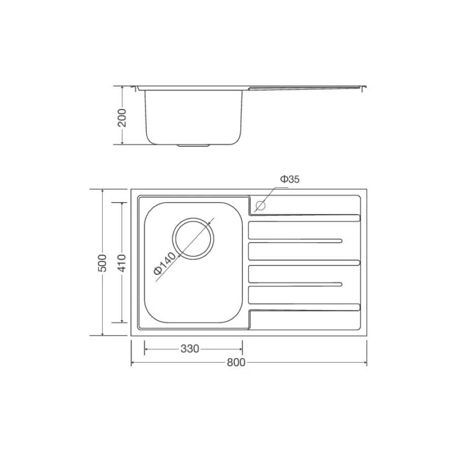 Chậu rửa chén 1 hố Inox 304 Malloca MS1017NEW - Ảnh 3