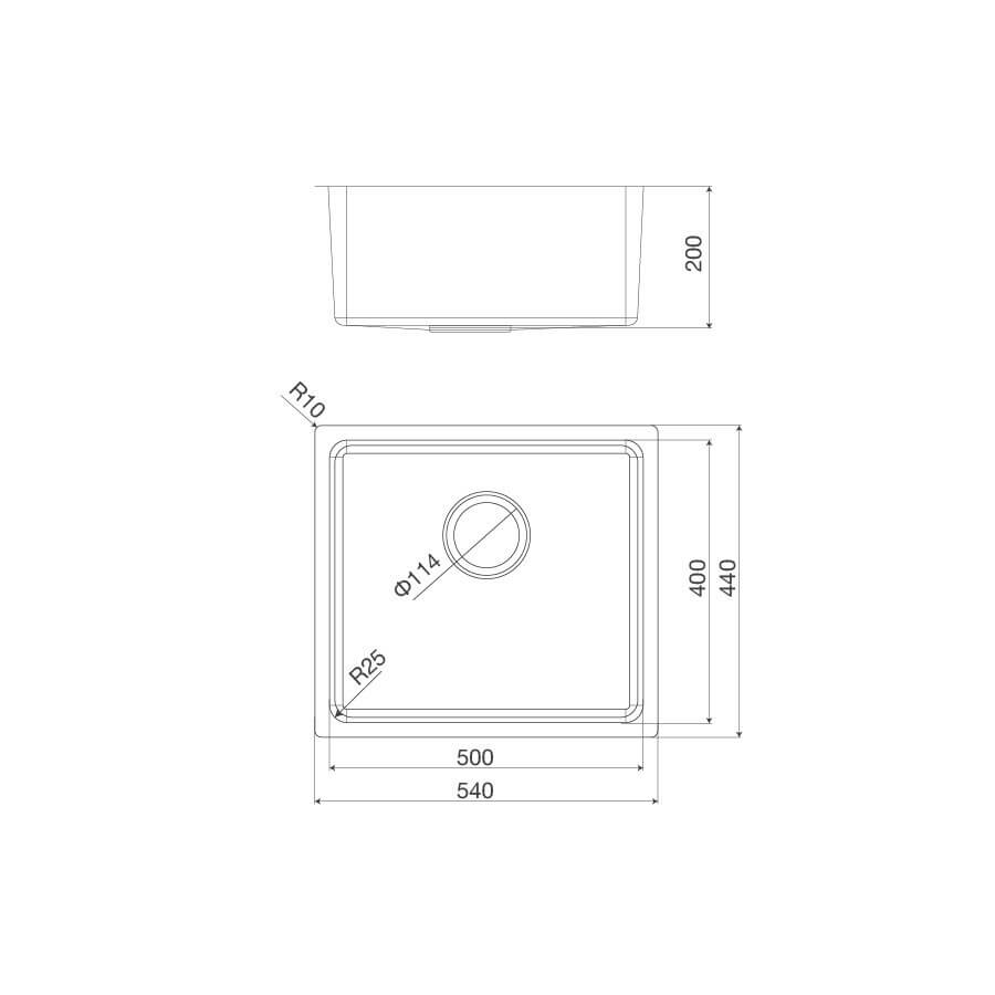 Chậu rửa chén 1 hố Inox 304 lắp âm hoặc lắp nổi Malloca MS6054 - Ảnh 3