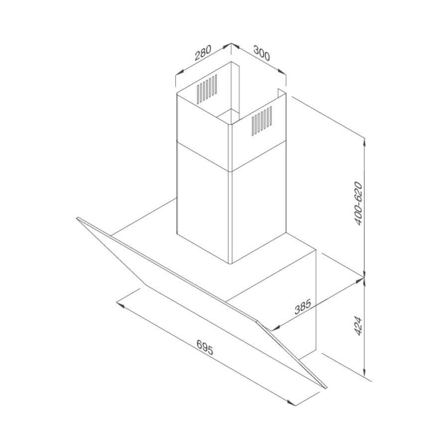 Máy hút mùi áp tường dạng nghiêng Malloca MC7086HS - Ảnh 7
