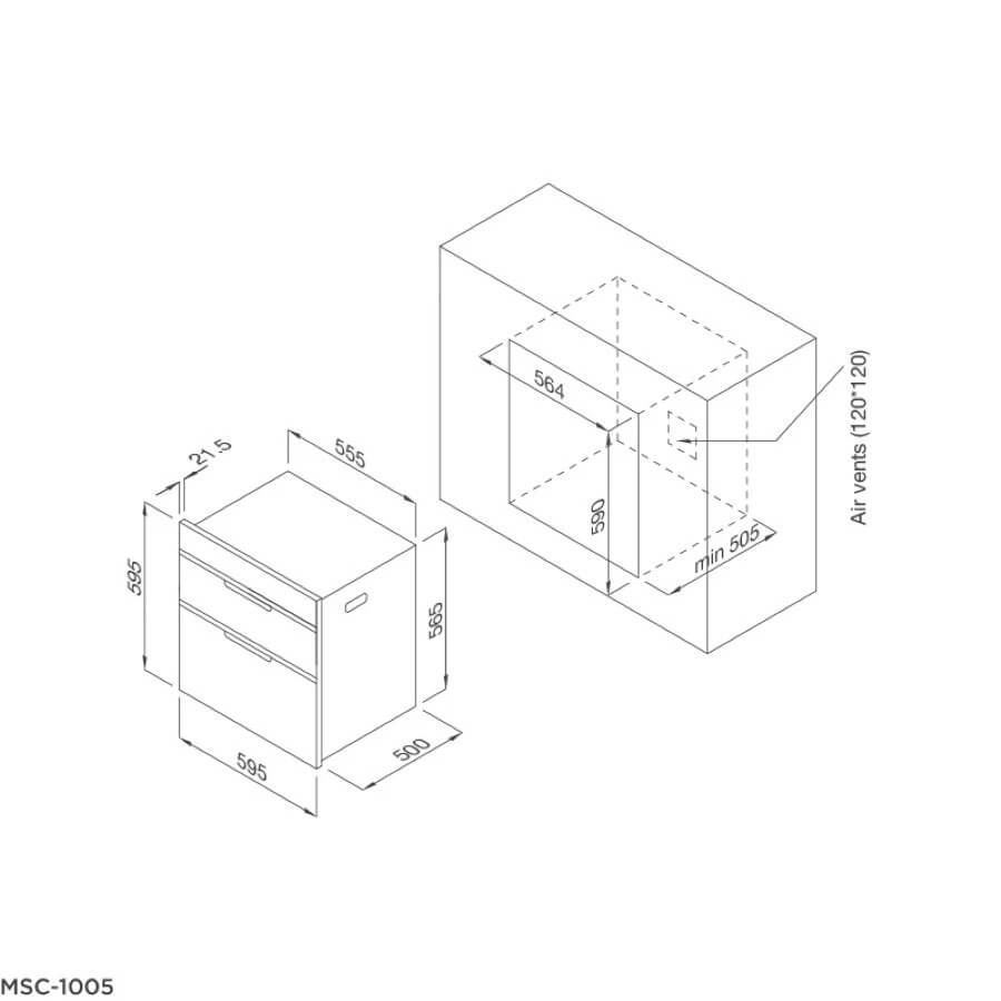 Máy sấy chén âm tủ kháng khuẩn bằng tia UV Malloca MSC1005 - Ảnh 3