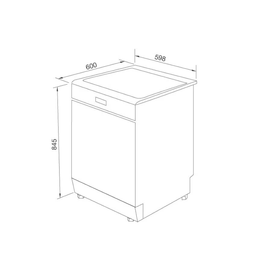 Máy rửa chén độc lập 12 bộ chén dĩa , tự động mở cửa Malloca WQP125201AD - Ảnh 3