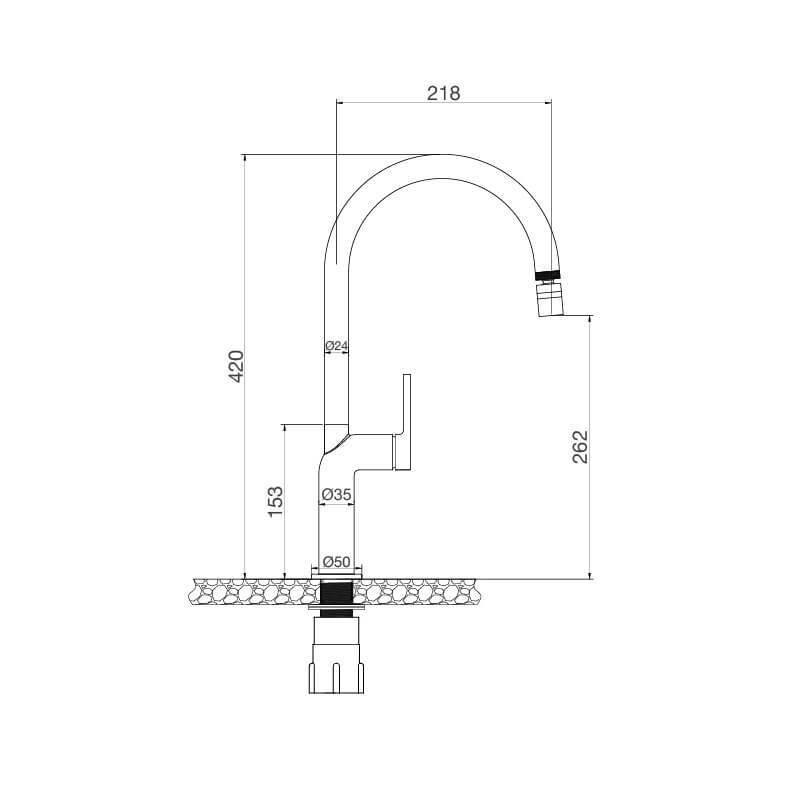Vòi rửa chén nóng lạnh đồng thau Chrome Malloca K2202CR - Ảnh 3