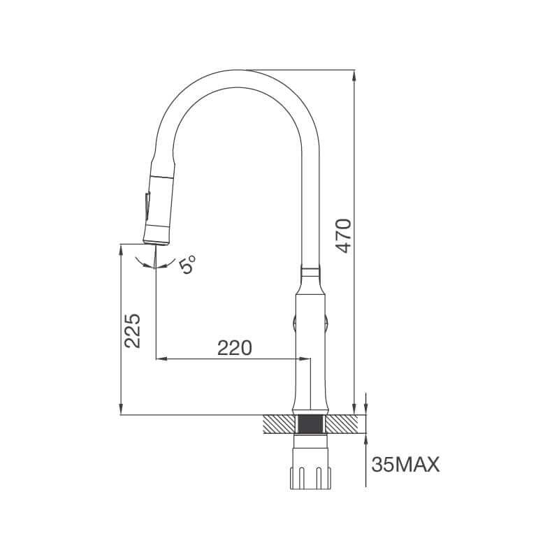 Vòi rửa chén nóng lạnh dây rút đồng thau Chrome Malloca K94C - Ảnh 6