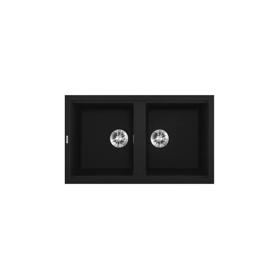 Chậu rửa chén đá Granite 2 hố Malloca BLACK K45086