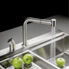 Vòi rửa chén nóng lạnh dây rút Inox 304 Malloca LUXSTEEL K068PO