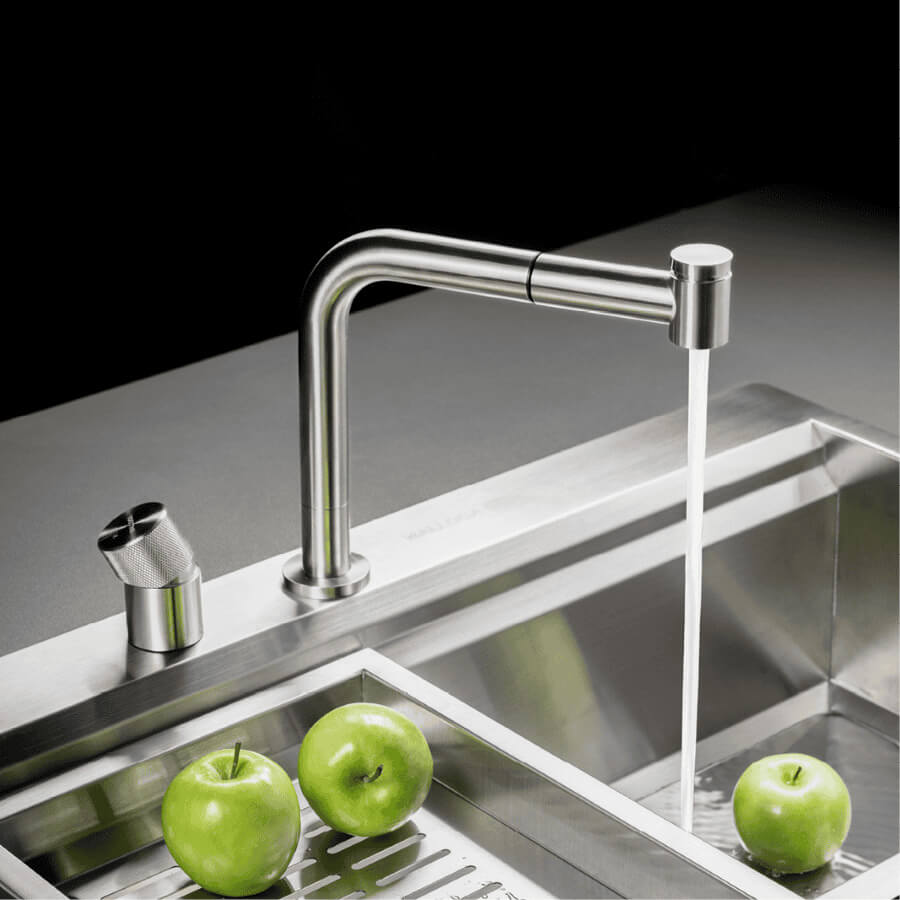 Vòi rửa chén nóng lạnh dây rút Inox 304 Malloca LUXSTEEL K068PO - Ảnh 5