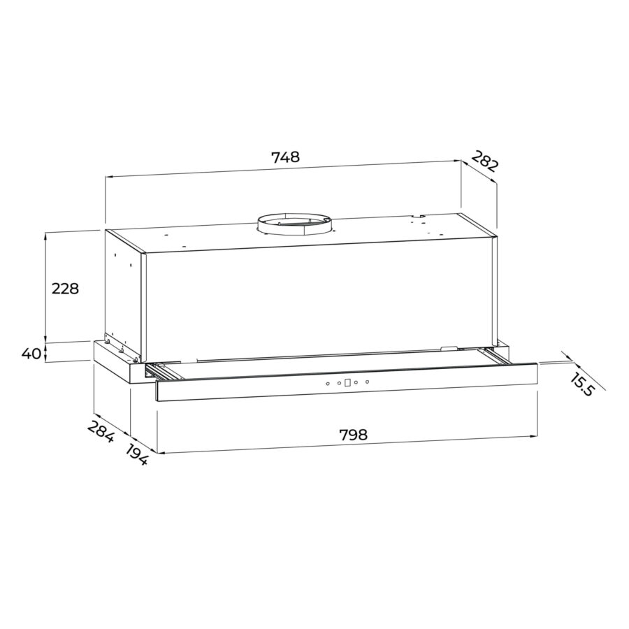 Máy hút mùi âm tủ dạng kéo Malloca MH800TC - Ảnh 7