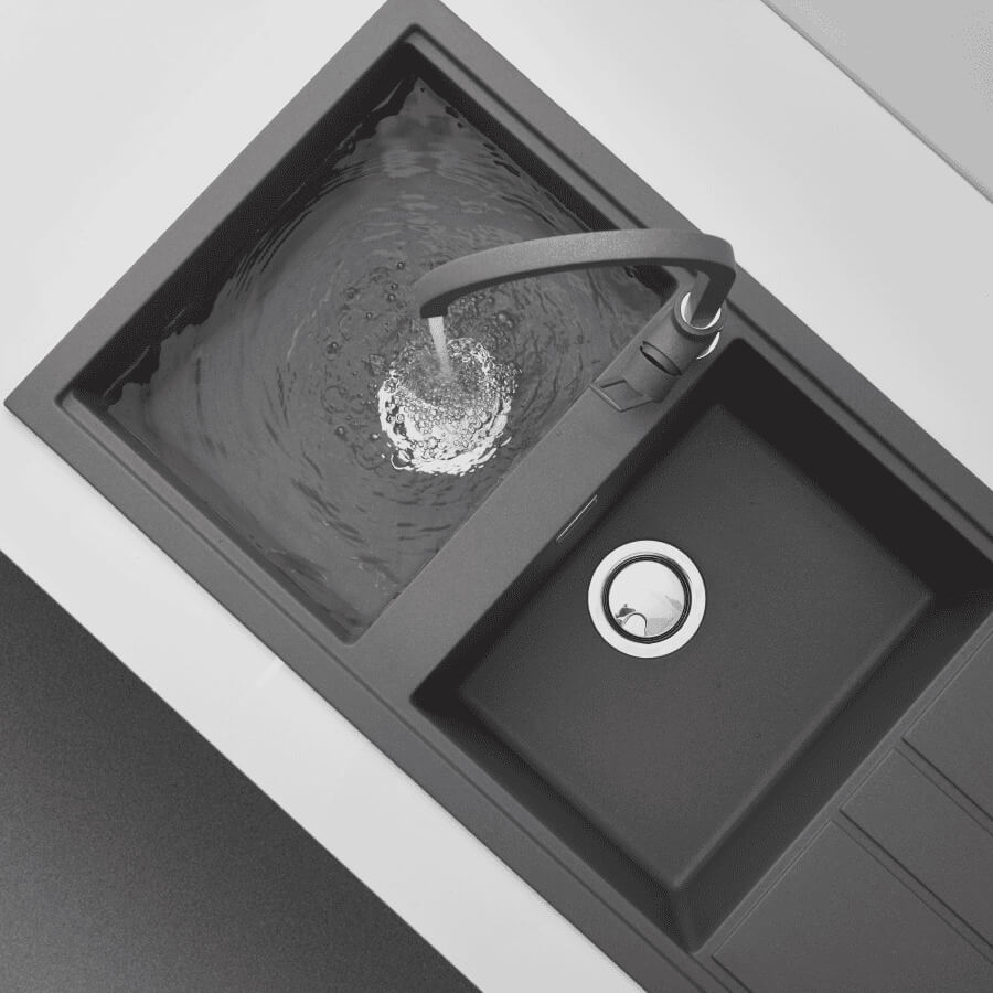 Alternative view of Chậu rửa chén đá Granite 2 hố Malloca TITANIUM K50073