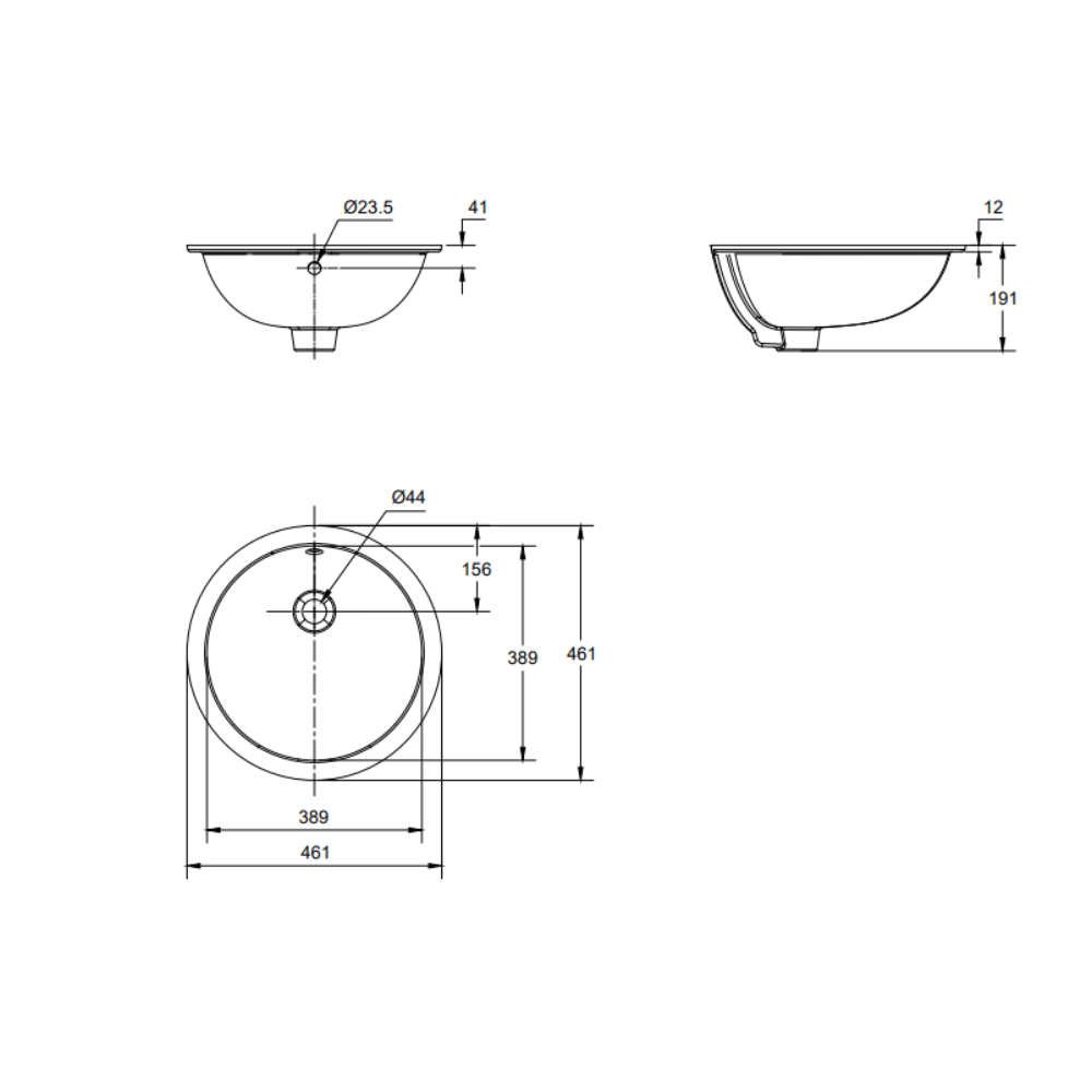Chậu lavabo âm bàn American Standard 0433-WT (0433WT) CONCEPT