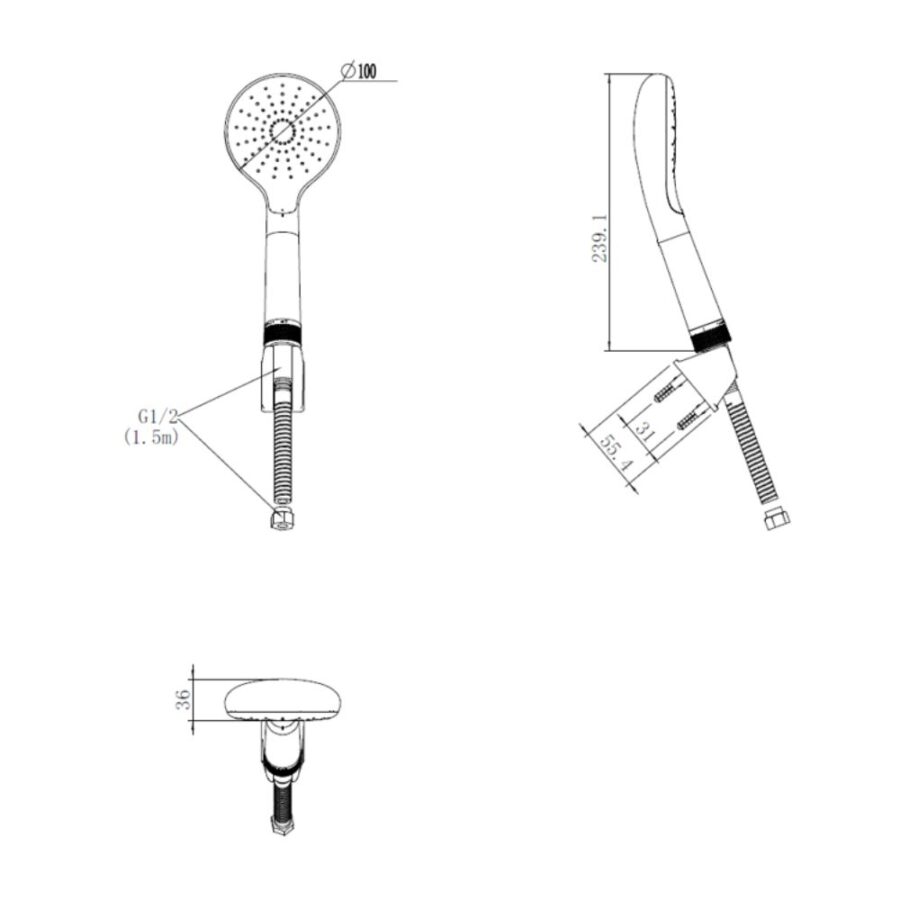 Bộ tay sen tắm American Standard WF-5263 (WF5263) (1352630000) WizFlo Duo Flex