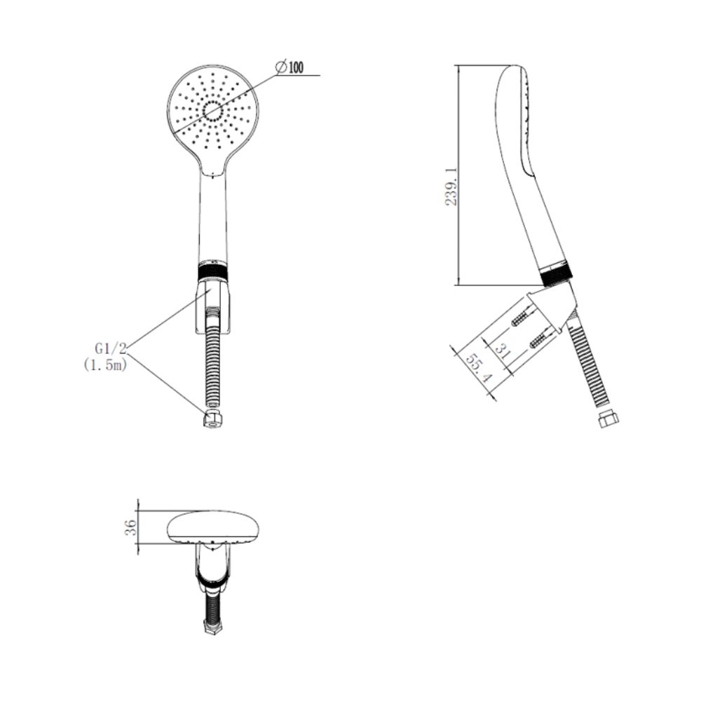 Bộ tay sen tắm American Standard WF-6145 (WF6145) (1361450000) WizFlo Flex