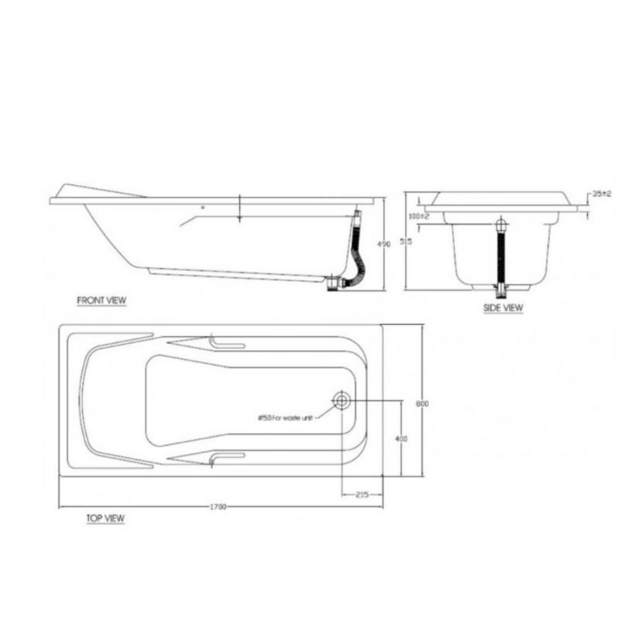 Bồn tắm xây American Standard 7120-WT (7120WT) Tonca 1.7m