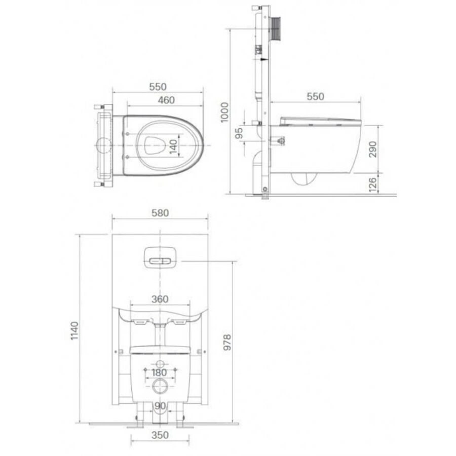 Bồn cầu treo tường INAX AC-952VN (AC952VN) nắp đóng êm