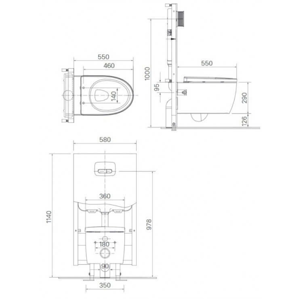 Bồn cầu treo tường INAX AC-952VN (AC952VN) nắp đóng êm