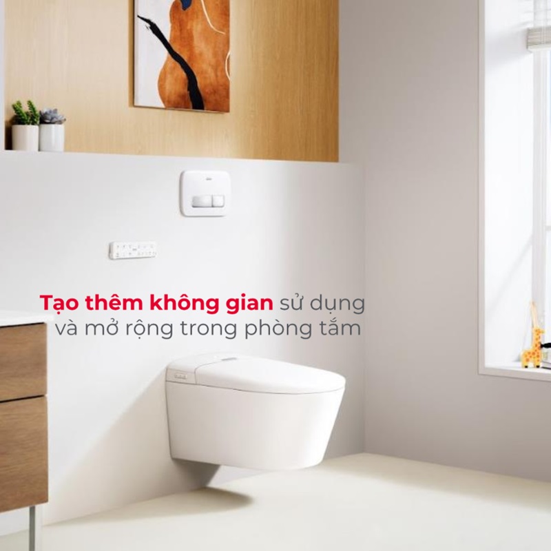 Bồn cầu American Standard WP-7391 treo tường điện tử Aero-Lite (WP7391) (1073919990) (103032BL00+103026SH00)