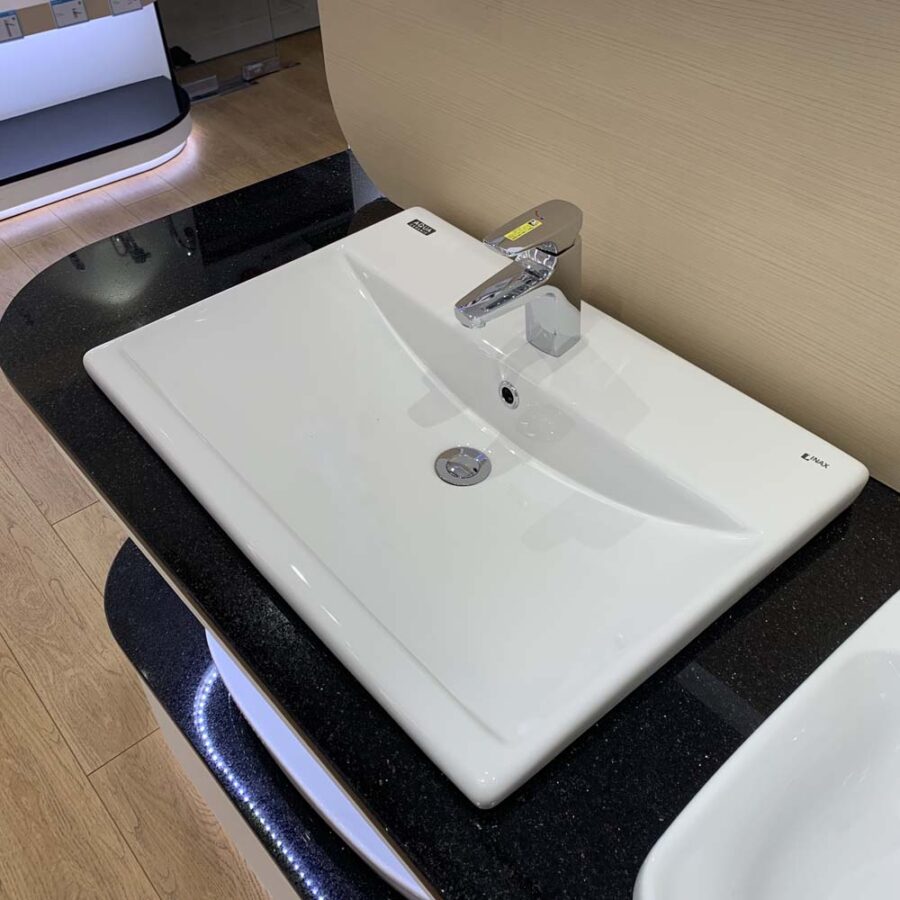Chậu lavabo dương vành INAX AL-2397V (AL2397V) (AL-2397VFC) men Aqua Ceramic