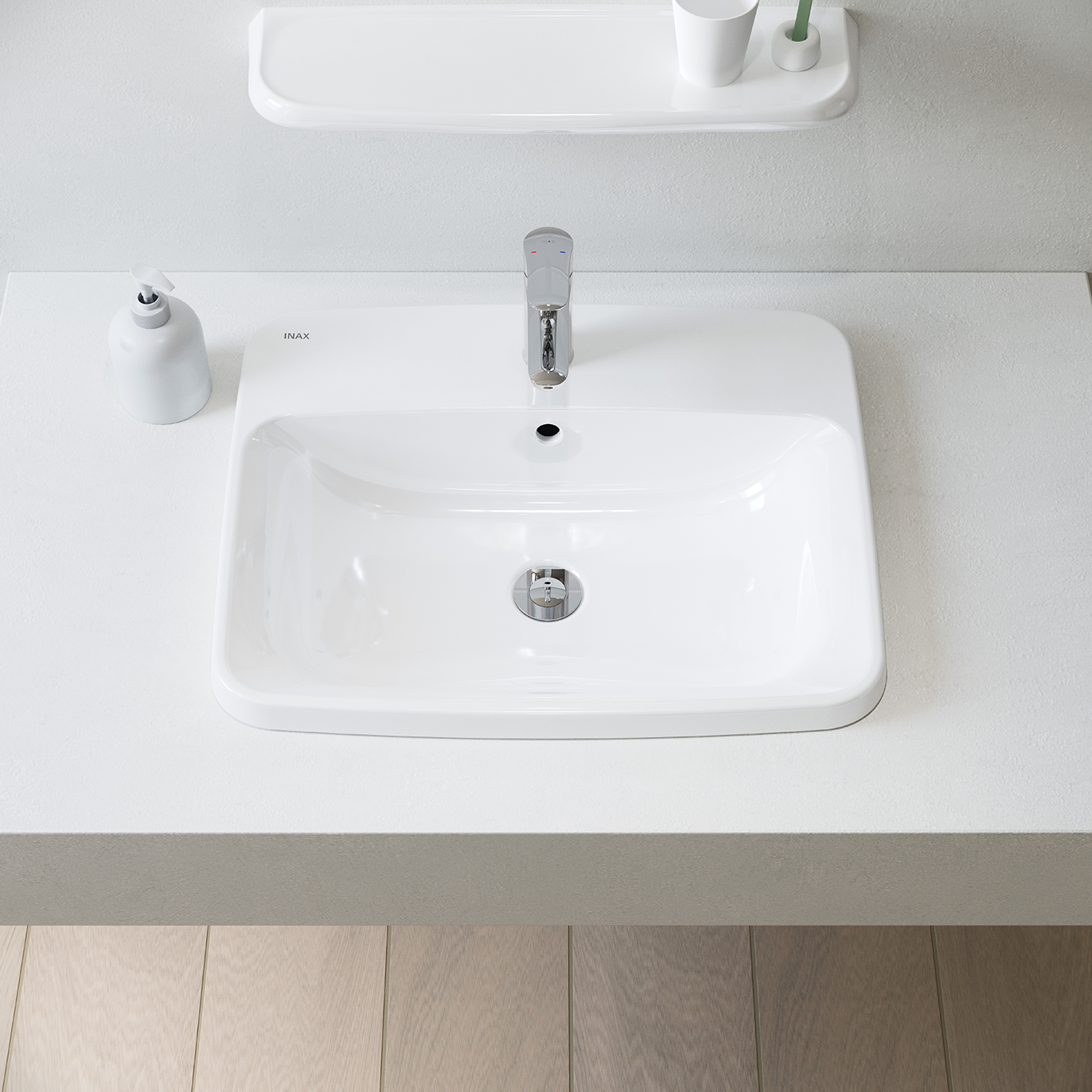 Chậu lavabo dương vành INAX L-2398V (L2398V) (L-2398VFC)