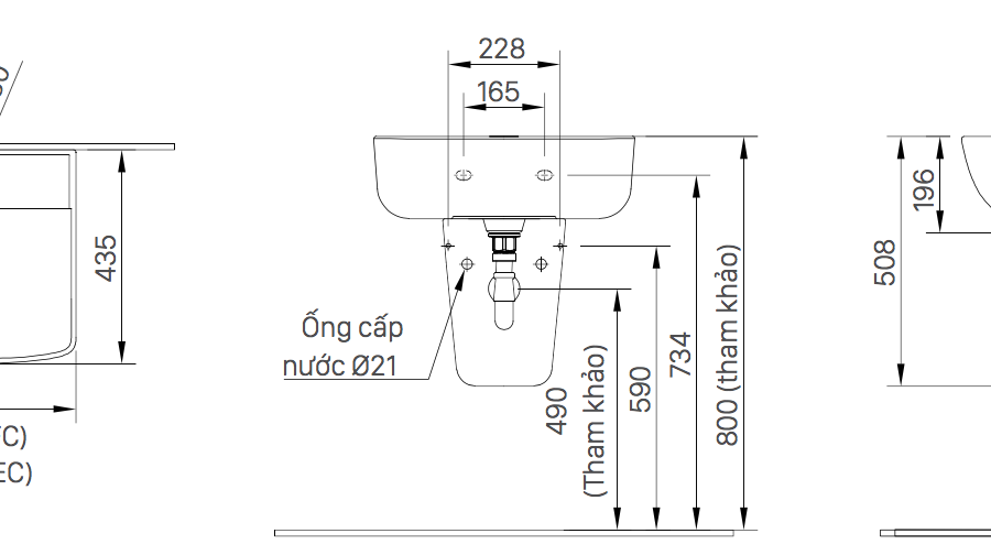 Chậu rửa lavabo treo tường INAX L-312V (L312V) (L-312VFC)