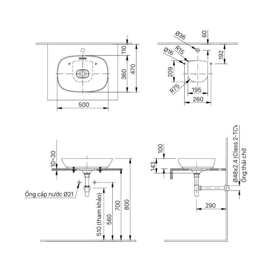 Chậu rửa lavabo đặt bàn INAX AL-622V (AL622V)