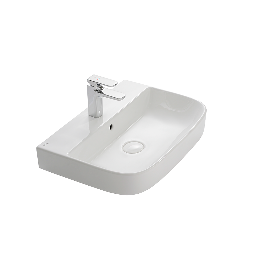 Chậu rửa lavabo đặt bàn INAX AL-632VGC 3 lỗ men Aqua Ceramic
