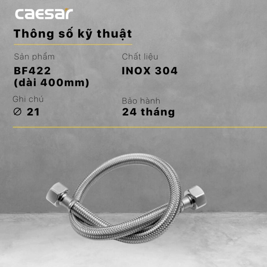 Dây cấp nước xi 40cm Caesar BF422