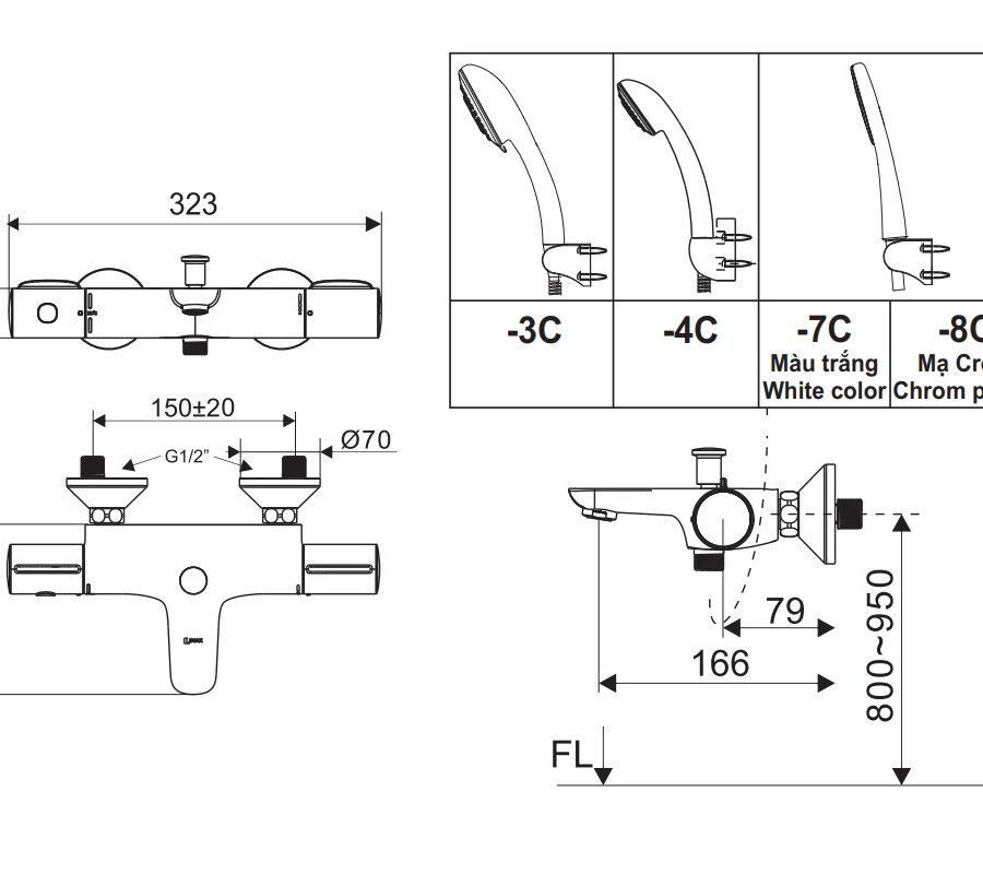 Sen tắm nhiệt độ INAX BFV-3413T-7C (BFV3413T7C)