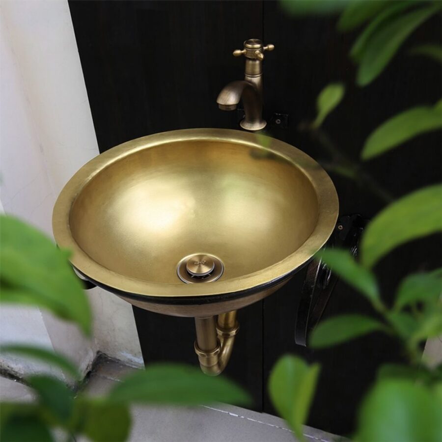 Chậu lavabo đặt bàn Kanly bằng đồng BL2111