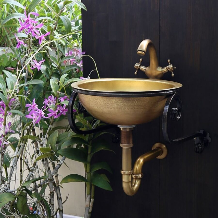 Chậu lavabo đặt bàn Kanly bằng đồng BL2111