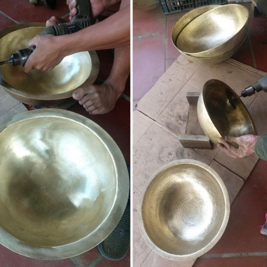 Chậu lavabo đặt bàn Kanly bằng đồng BL2111