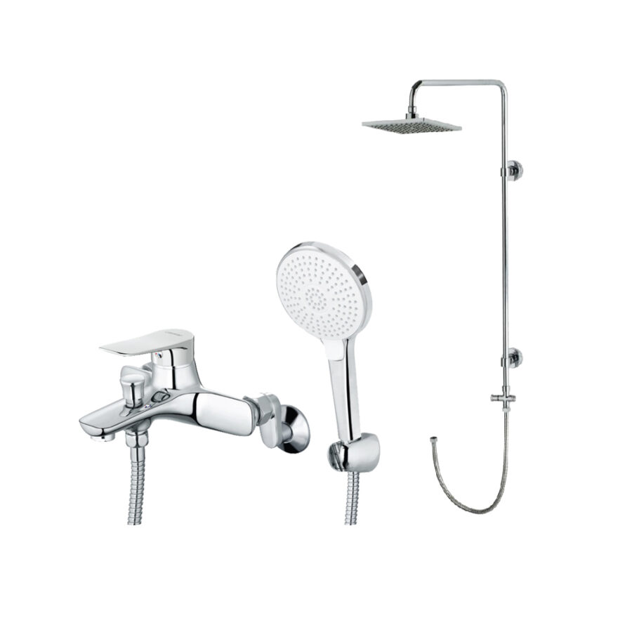 Bộ sen cây tắm đứng nóng lạnh Caesar BS124+S563C