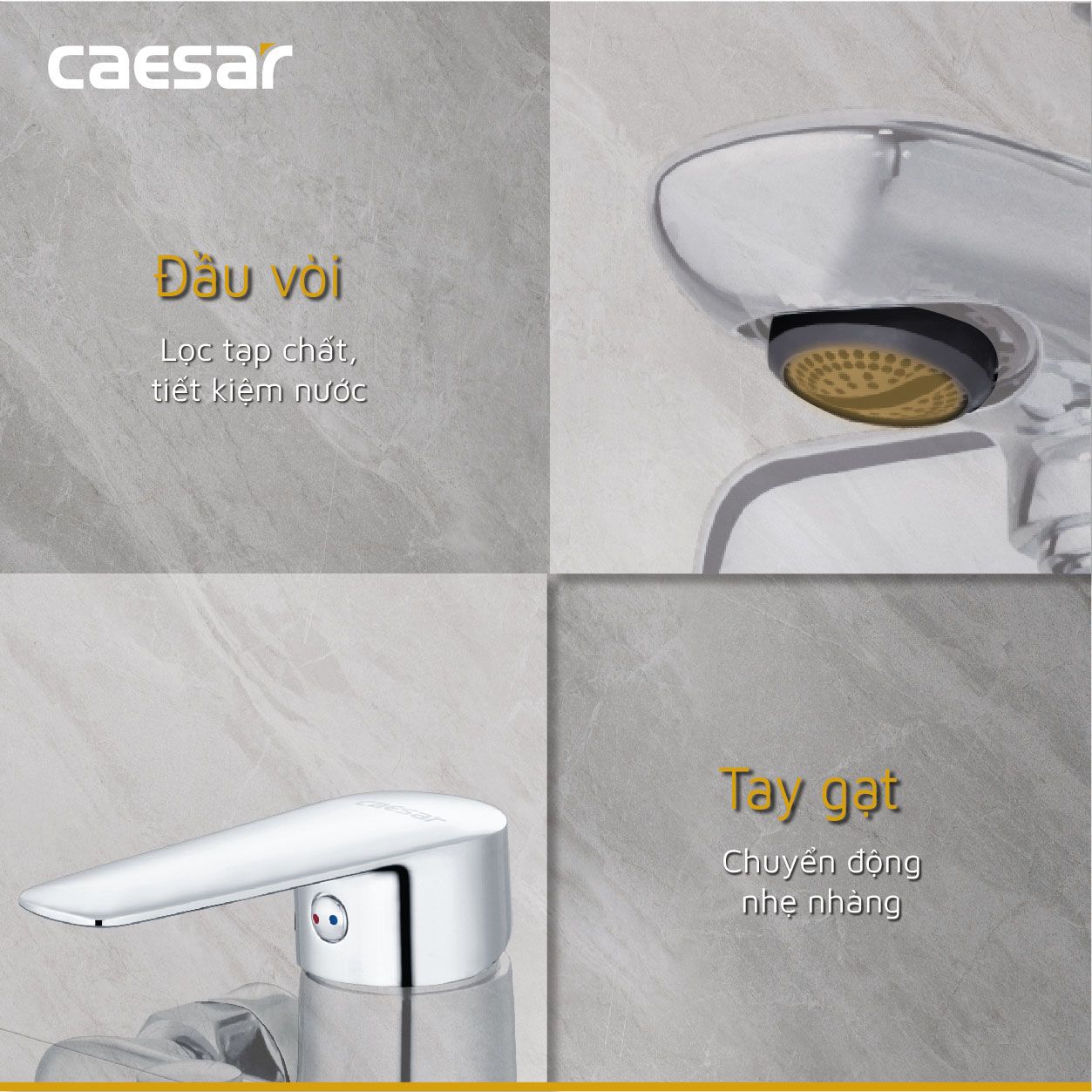 Bộ sen cây tắm đứng nóng lạnh Caesar BS126+S383C