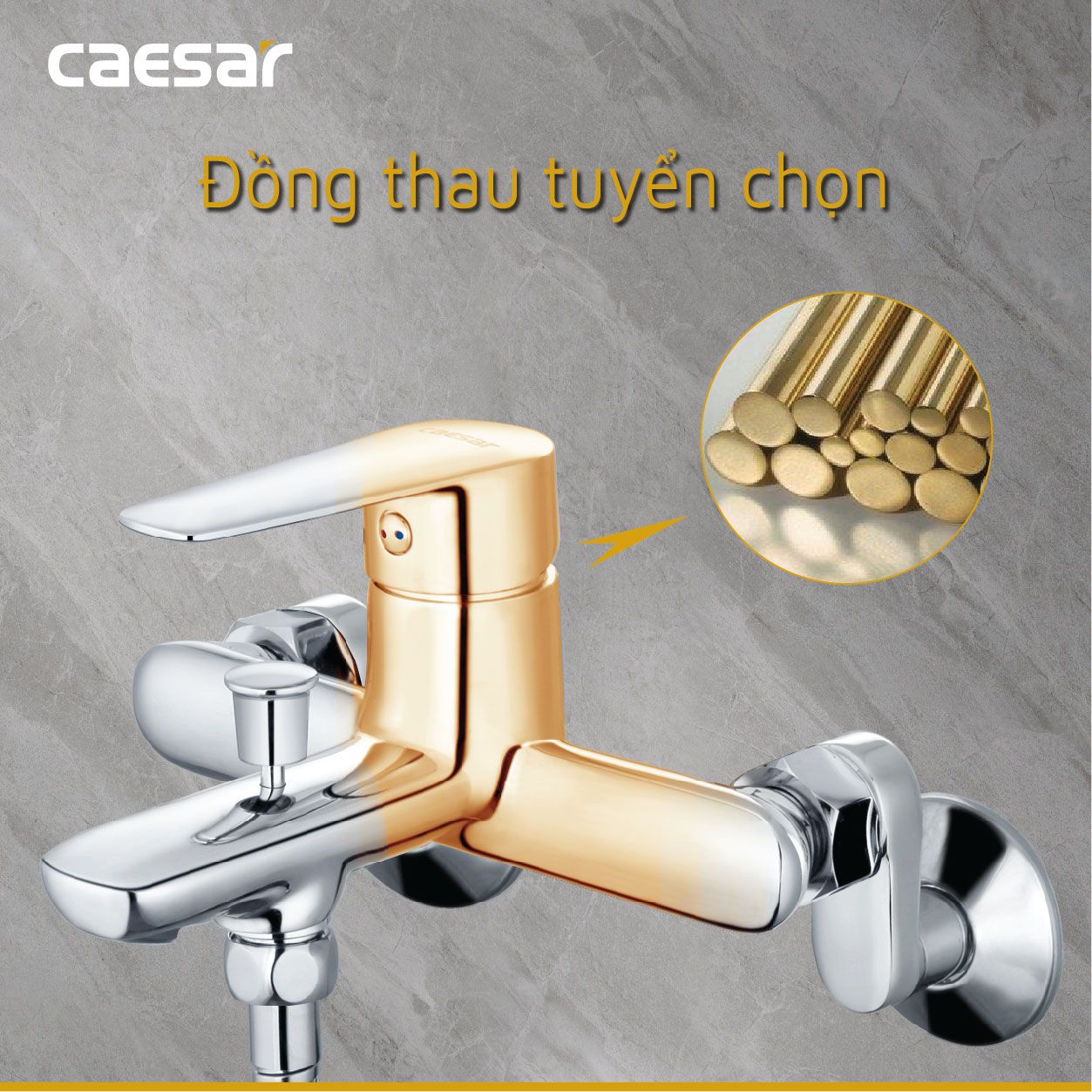 Bộ sen cây tắm đứng nóng lạnh Caesar BS126+S383C