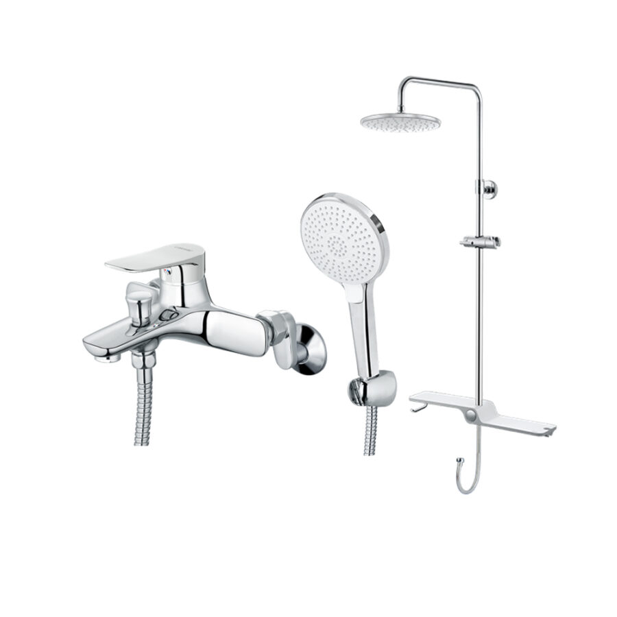 Bộ sen cây tắm đứng nóng lạnh Caesar BS126+S563C