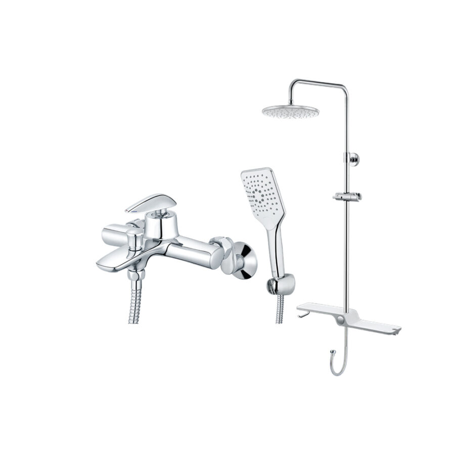 Bộ sen cây tắm đứng nóng lạnh Caesar BS126+S813C