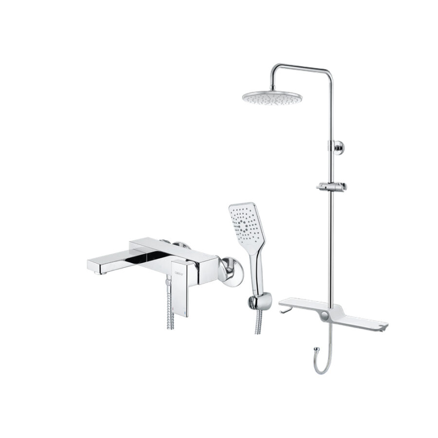 Bộ sen cây tắm đứng nóng lạnh Caesar BS126+S843C