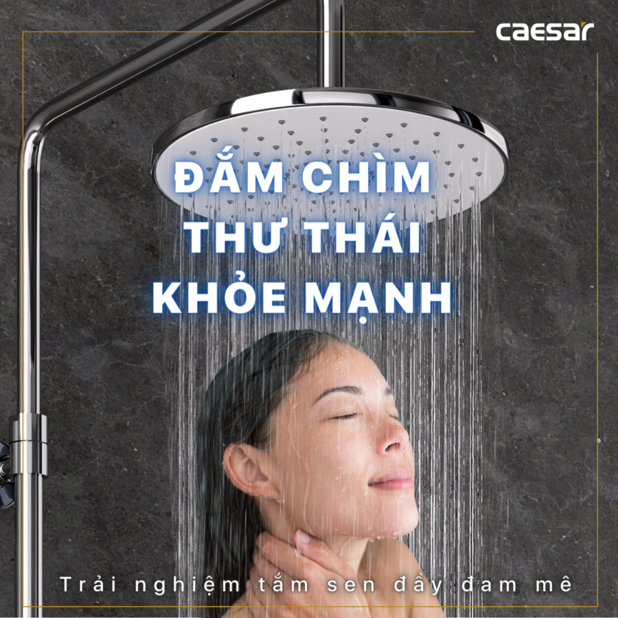 Bộ sen cây tắm đứng nhiệt độ Caesar BS126+TS617