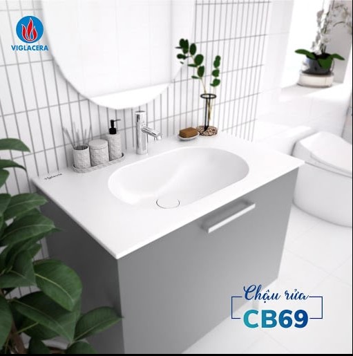 Chậu lavabo đặt bàn Viglacera CB69