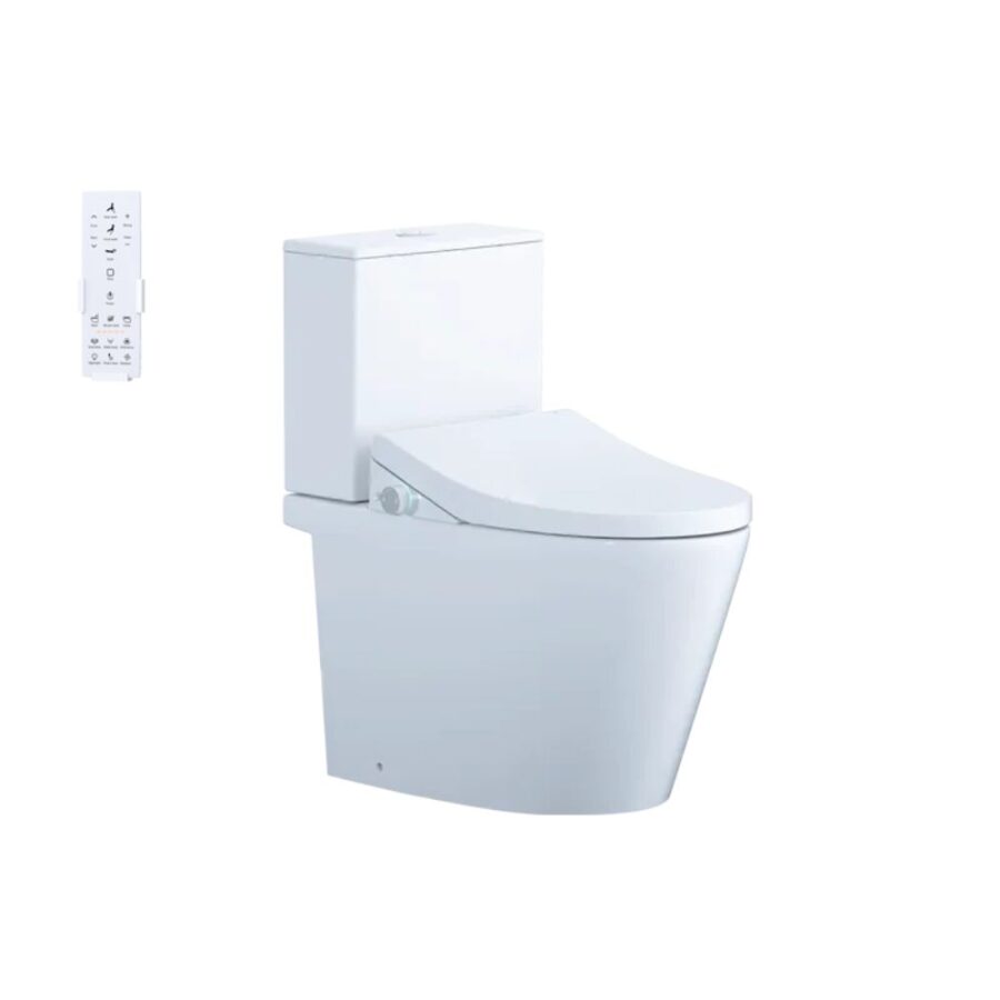 Bồn cầu 2 khối nắp điện tử Caesar CD1342 + TAF512H
