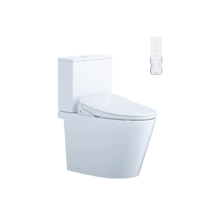 Bồn cầu 2 khối nắp điện tử Caesar CD1342 + TAF710H