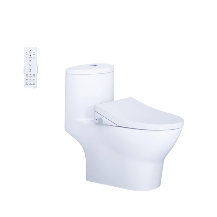 Bồn cầu 1 khối nắp điện tử Caesar C1375F + TAF512H (CD1375+TAF512H)